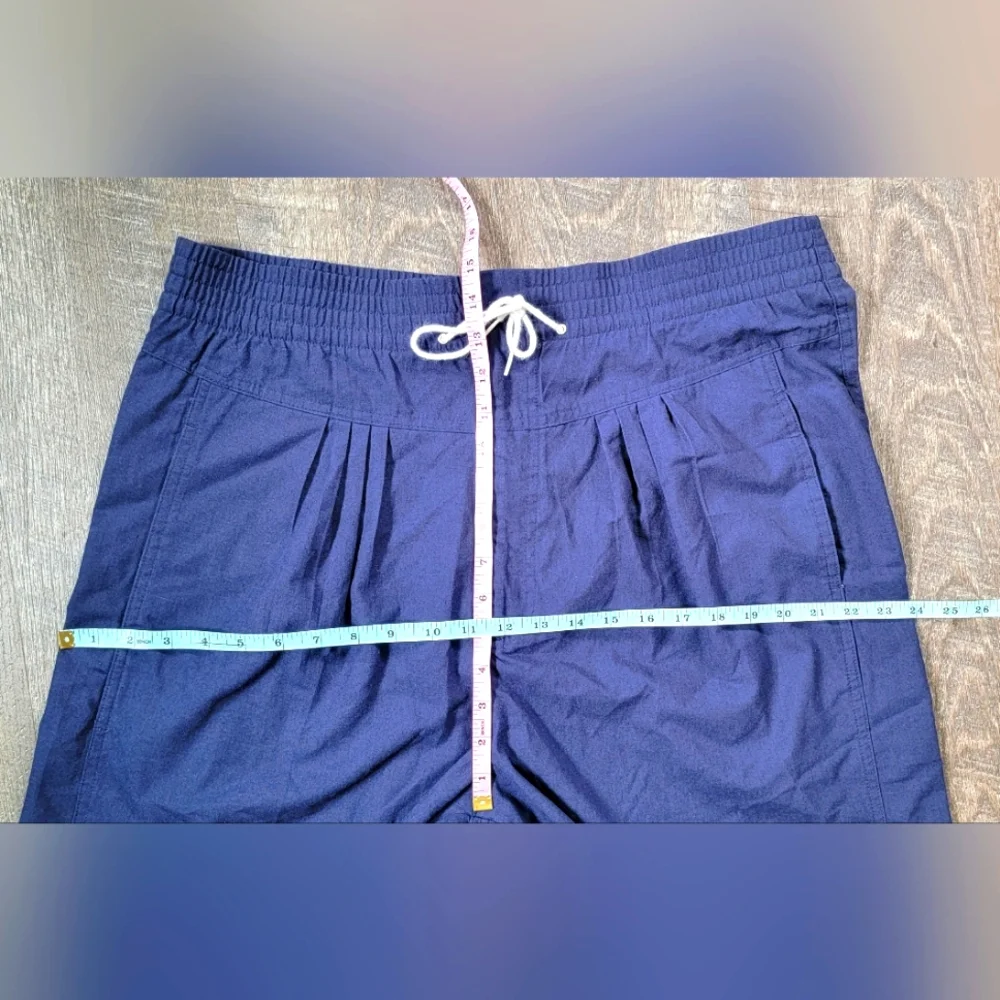 Vintage 80's/90's Drawstring High Waist Shorts Women's 16 Blue Pleated Waist Tie